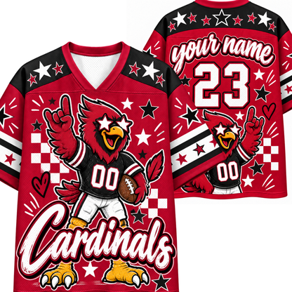 Chaotic Club Mascot Star Glasses Checkered Game Day Sports Mesh Jersey