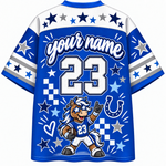 Chaotic Club Mascot Star Glasses Checkered Game Day Sports Mesh Jersey