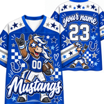 Chaotic Club Mascot Star Glasses Checkered Game Day Sports Mesh Jersey