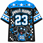 Chaotic Club Mascot Star Glasses Checkered Game Day Sports Mesh Jersey