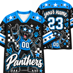 Chaotic Club Mascot Star Glasses Checkered Game Day Sports Mesh Jersey