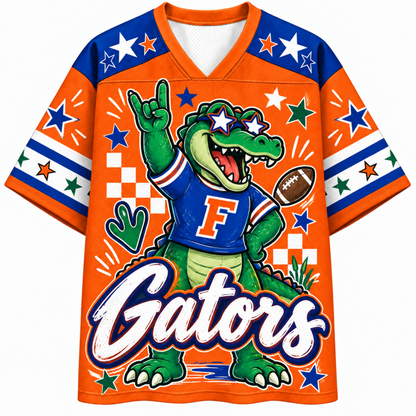 Chaotic Club Mascot Star Glasses Checkered Game Day Sports Mesh Jersey