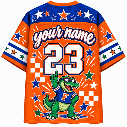 Chaotic Club Mascot Star Glasses Checkered Game Day Sports Mesh Jersey