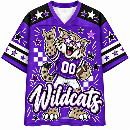 Chaotic Club Mascot Star Glasses Checkered Game Day Sports Mesh Jersey