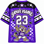 Chaotic Club Mascot Star Glasses Checkered Game Day Sports Mesh Jersey
