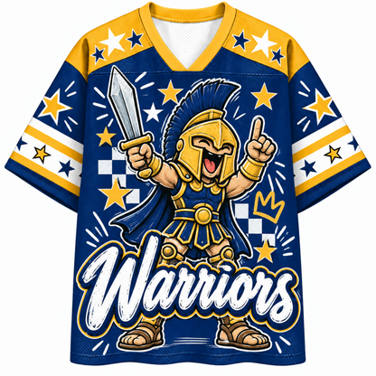 Chaotic Club Mascot Star Glasses Checkered Game Day Sports Mesh Jersey