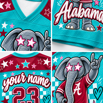 Chaotic Club Mascot Star Glasses Checkered Game Day Sports Mesh Jersey