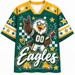 Chaotic Club Mascot Star Glasses Checkered Game Day Sports Mesh Jersey
