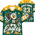 Chaotic Club Mascot Star Glasses Checkered Game Day Sports Mesh Jersey