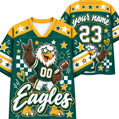 Chaotic Club Mascot Star Glasses Checkered Game Day Sports Mesh Jersey