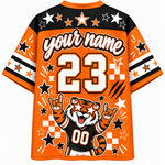 Chaotic Club Mascot Star Glasses Checkered Game Day Sports Mesh Jersey