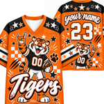 Chaotic Club Mascot Star Glasses Checkered Game Day Sports Mesh Jersey