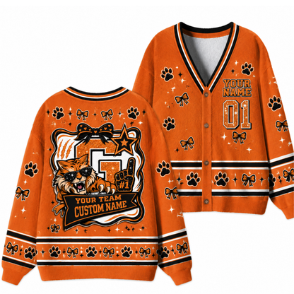 Chaotic Club Mascot Sunglasses Bow Game Day Cardigan