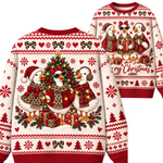 Chaotic Club Merry Christmas Glam Geese Holiday Tree Ugly Sweatshirt