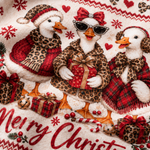 Chaotic Club Merry Christmas Glam Geese Holiday Tree Ugly Sweatshirt