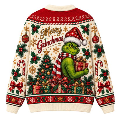Chaotic Club Monster Holiday Gift Knit Cardigan