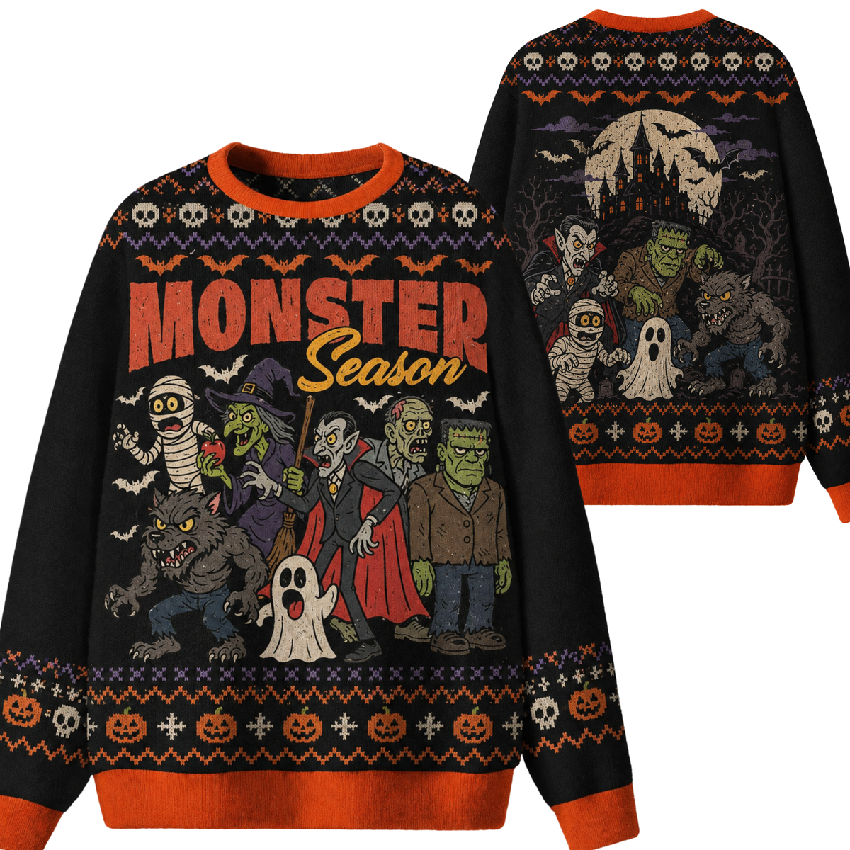 Chaotic Club Monster Season Spooky Friends Ugly Sweatshirt