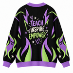 Chaotic Club Neon Flame Teacher Custom Knit Cardigan