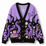 Chaotic Club Neon Flame Teacher Custom Knit Cardigan