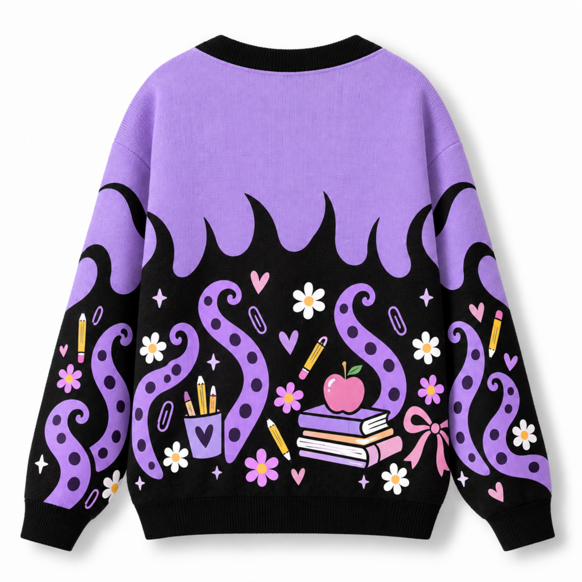 Chaotic Club Neon Flame Teacher Custom Knit Cardigan