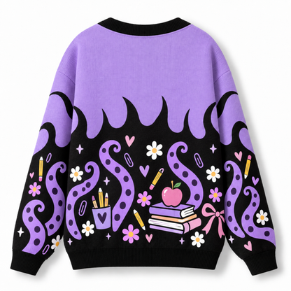 Chaotic Club Neon Flame Teacher Custom Knit Cardigan