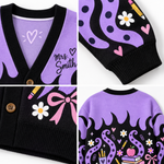 Chaotic Club Neon Flame Teacher Custom Knit Cardigan