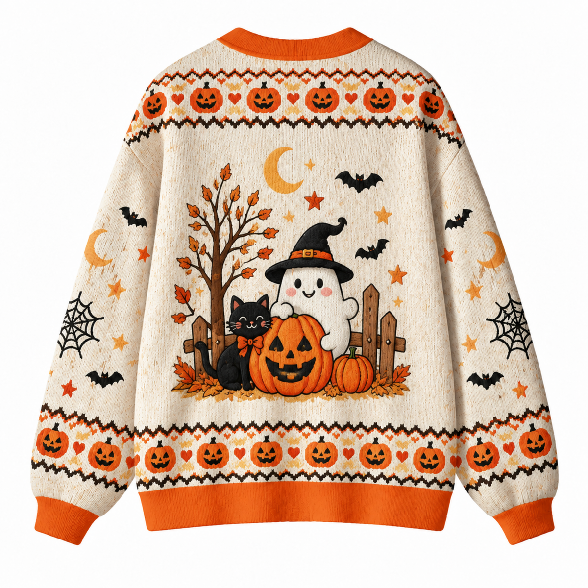 Chaotic Club Personalize Name Boo Pumpkin Cardigan