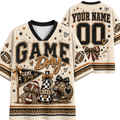 Chaotic Club Personalized Fall Football Leopard Touchdown Mesh Jersey