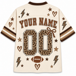 Chaotic Club Personalized Fall Football Leopard Touchdown Mesh Jersey