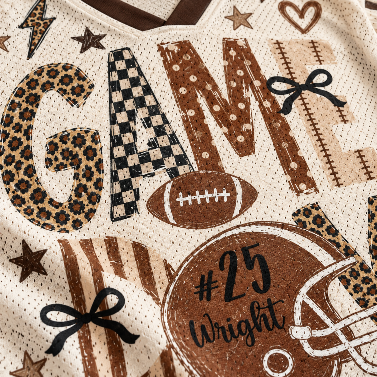 Chaotic Club Personalized Fall Football Leopard Touchdown Mesh Jersey