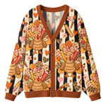 Chaotic Club Personalized Fall Vibes Turkey Teacher Cardigan