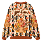 Chaotic Club Personalized Fall Vibes Turkey Teacher Cardigan