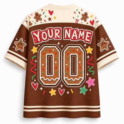 Chaotic Club Personalized Gingerbread And Then I Just Snapped Christmas Mesh Jersey
