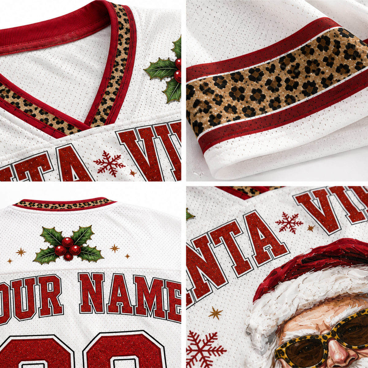 Chaotic Club Personalized Glam Santa Christmas Boujee Mesh Jersey