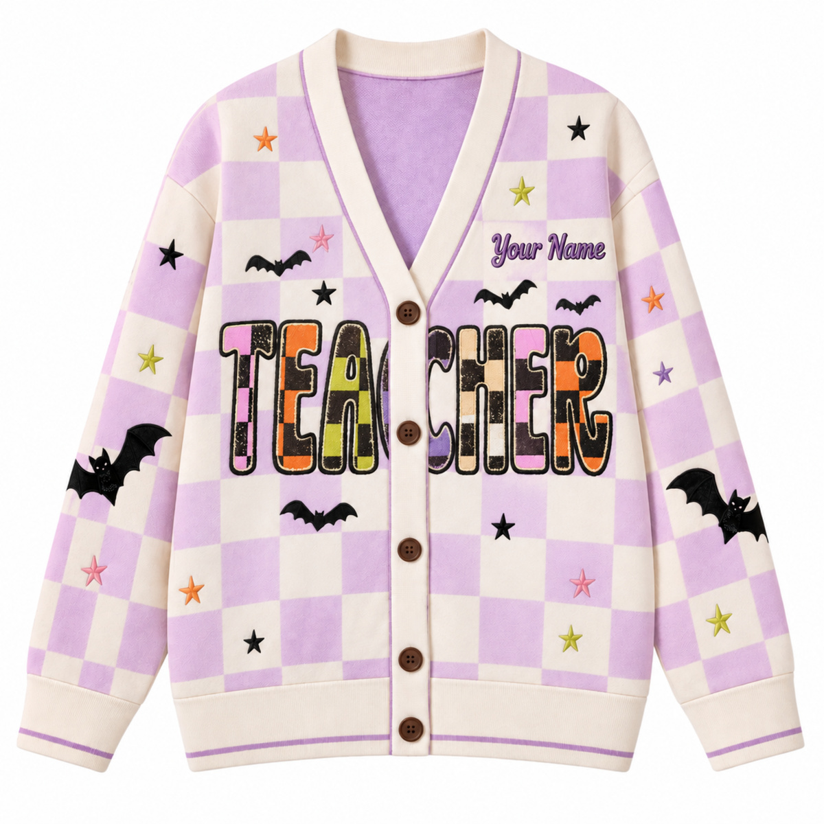 Chaotic Club Personalized Halloween Teacher Personalized Cardigan