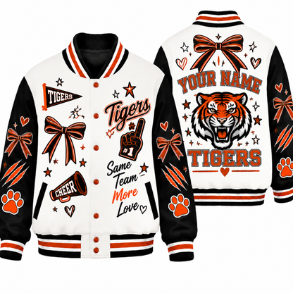 Chaotic Club Personalized Mascot Cheer Bow Varsity Jacket