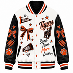 Chaotic Club Personalized Mascot Cheer Bow Varsity Jacket