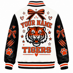Chaotic Club Personalized Mascot Cheer Bow Varsity Jacket