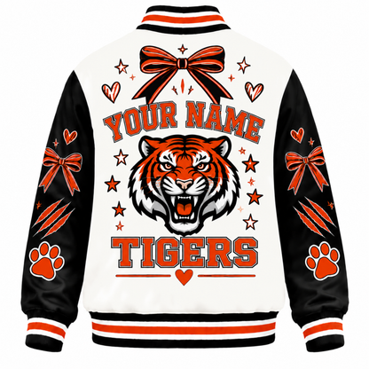 Chaotic Club Personalized Mascot Cheer Bow Varsity Jacket