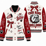 Chaotic Club Personalized Mascot Cheer Bow Varsity Jacket