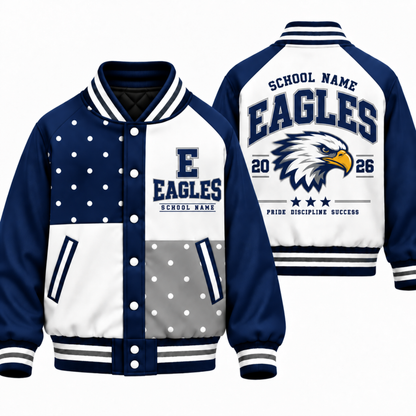 Chaotic Club Personalized Mascot Polka Dot Varsity Jacket