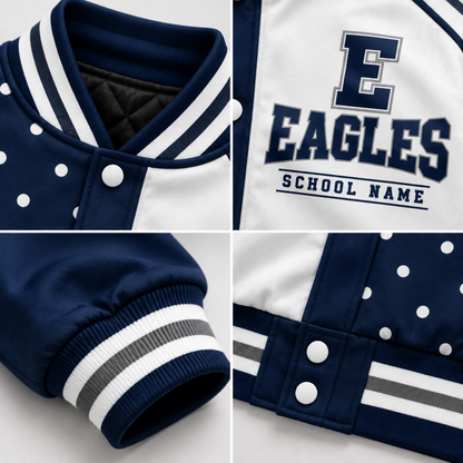 Chaotic Club Personalized Mascot Polka Dot Varsity Jacket