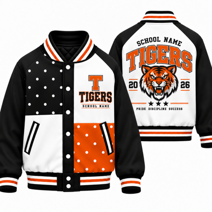 Chaotic Club Personalized Mascot Polka Dot Varsity Jacket