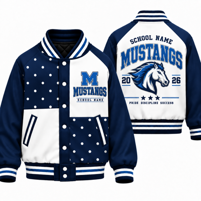 Chaotic Club Personalized Mascot Polka Dot Varsity Jacket