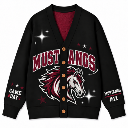 Chaotic Club Personalized Mascot Preppy Team Game Cardigan