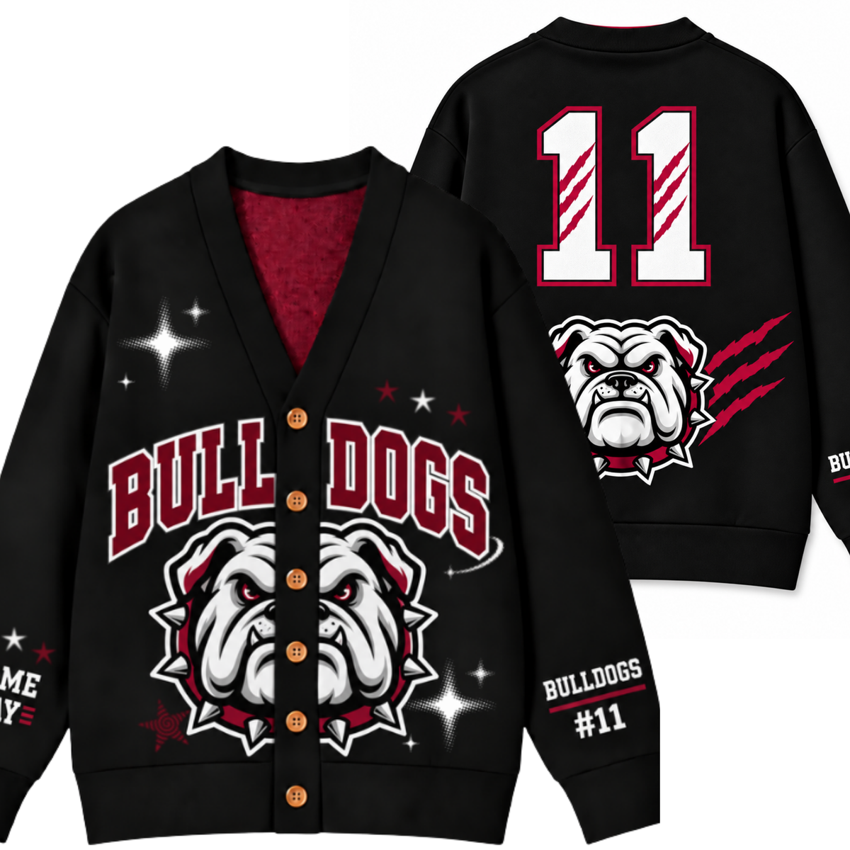 Chaotic Club Personalized Mascot Preppy Team Game Cardigan
