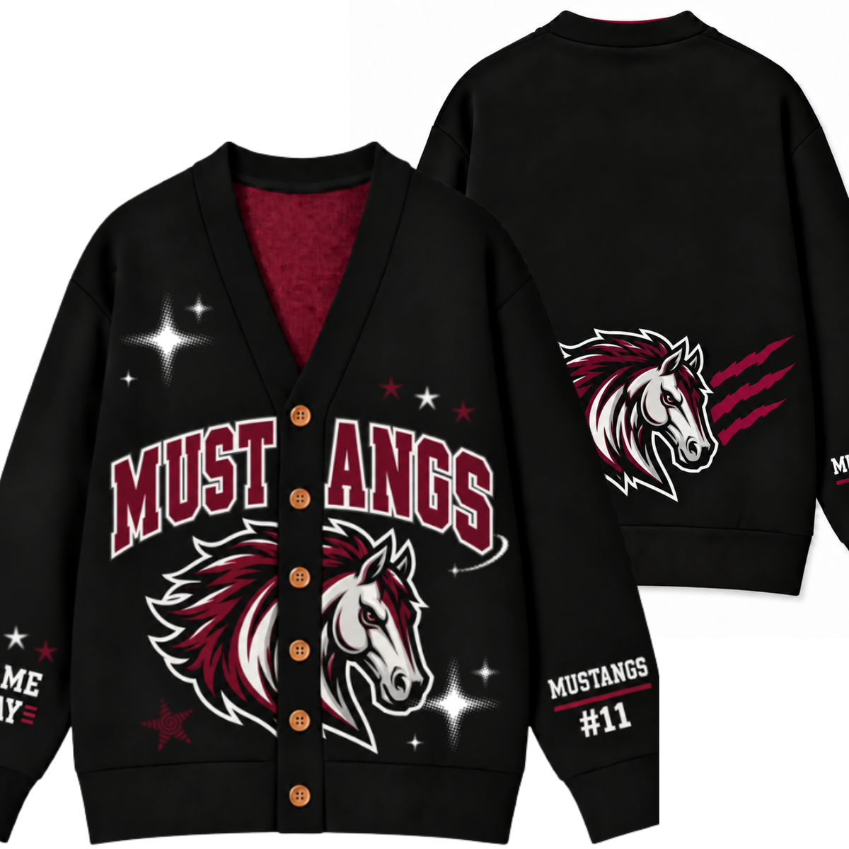 Chaotic Club Personalized Mascot Preppy Team Game Cardigan