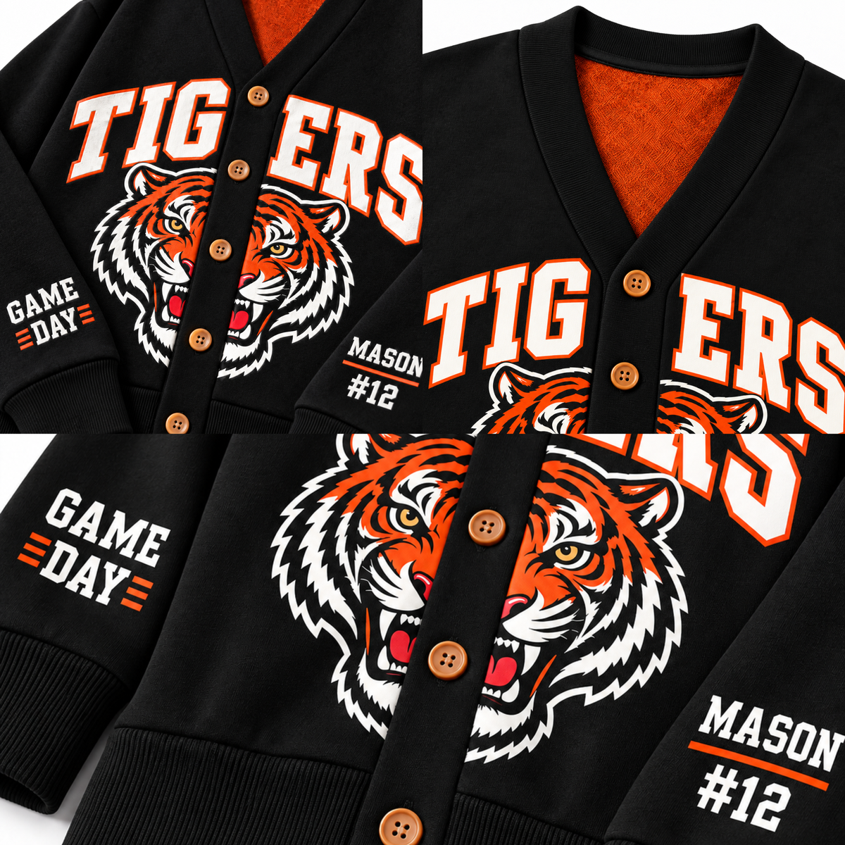 Chaotic Club Personalized Mascot Preppy Team Game Cardigan