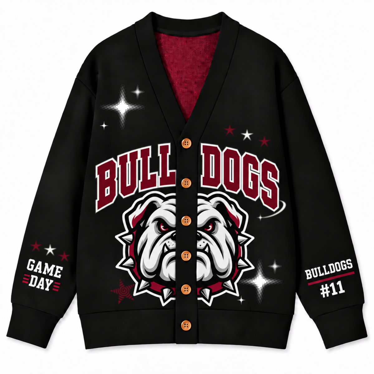 Chaotic Club Personalized Mascot Preppy Team Game Cardigan