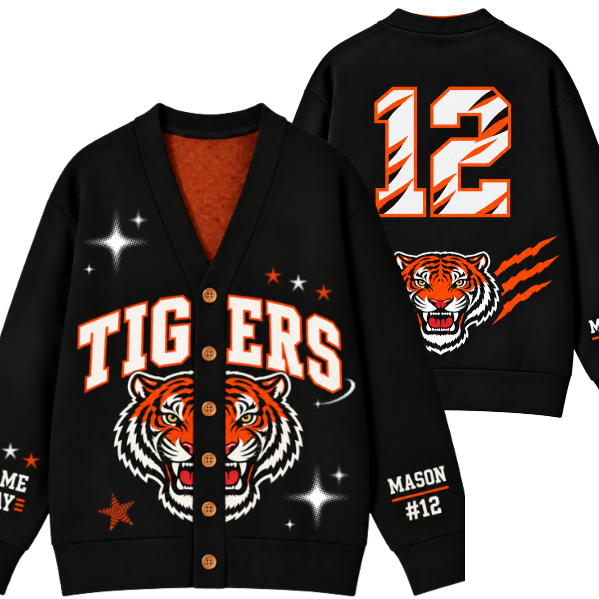 Chaotic Club Personalized Mascot Preppy Team Game Cardigan